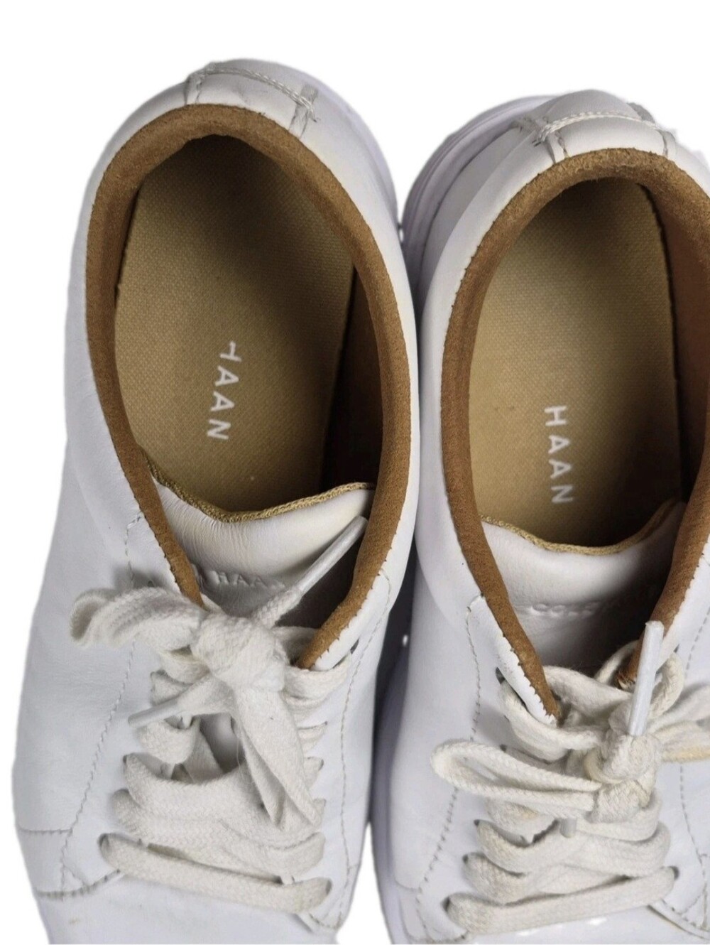 Cole Haan Grand Crosscourt White Leather Youth Girls Sz 5B Sneakers EUC Sku702